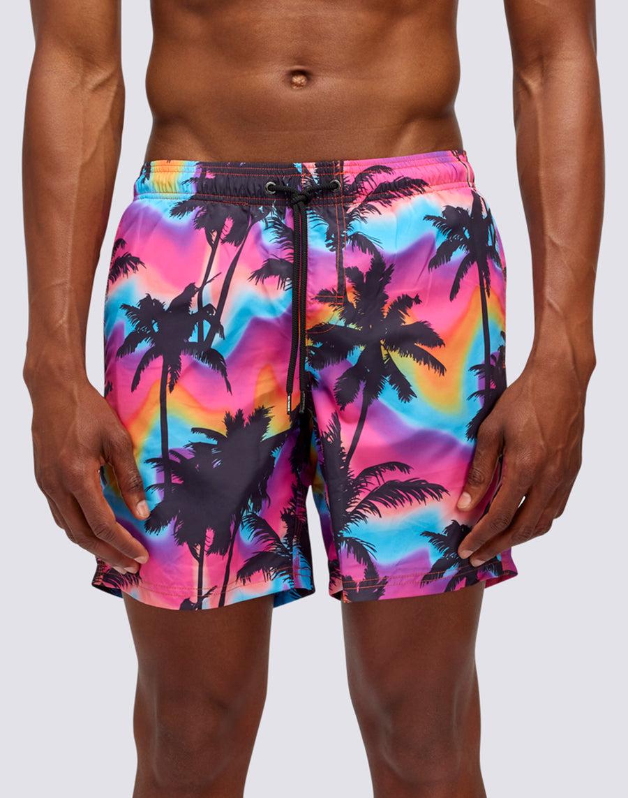 Sundek COSTUME DA BAGNO MEDIO VITA ELASTICATA STAMPA PALM IN POLY RICICLATO m665bdrt49p-3109p I Più Venduti