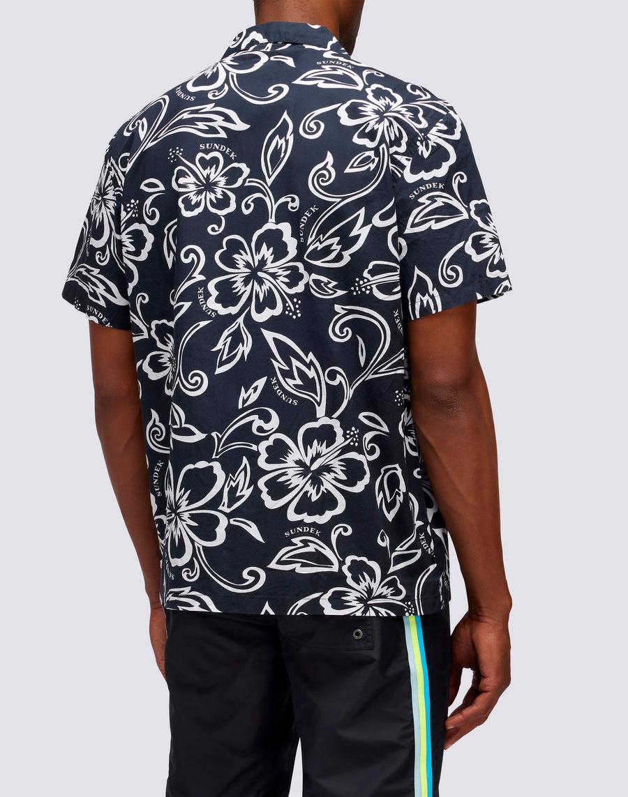 Sundek CAMICIA CON STAMPA HIBISCUS VINTAGE m817shmu1ia-661ia Affare Del Giorno