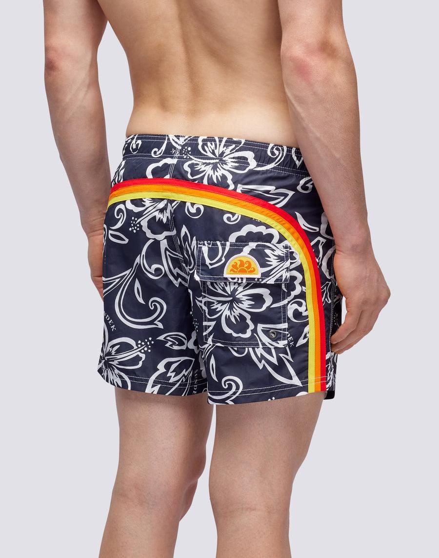 Sundek COSTUME A PANTALONCINO CORTO VITA ELASTICATA STAMPA ARCHIVE HIBISCUS m504bdta1ia-661ia Sottocosto