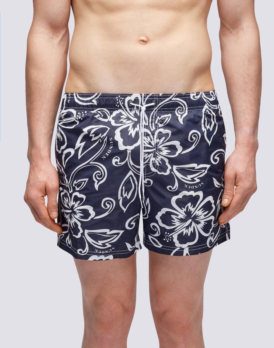 Sundek COSTUME A PANTALONCINO CORTO VITA ELASTICATA STAMPA ARCHIVE HIBISCUS m504bdta1ia-661ia Sottocosto