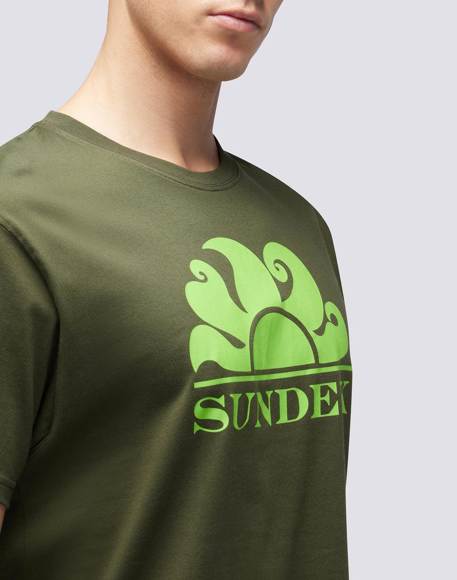 Sundek T-SHIRT GIROCOLLO CON STAMPA LOGO m021tej7800-30204 In vendita