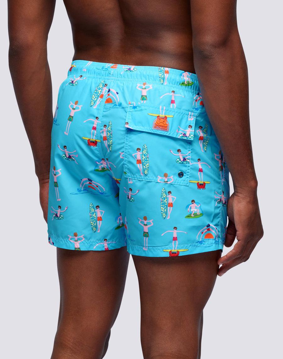 Sundek costume da bagno corto a vita elasticata microstampa beach boy m633bdrt4bg-006bg Qualità