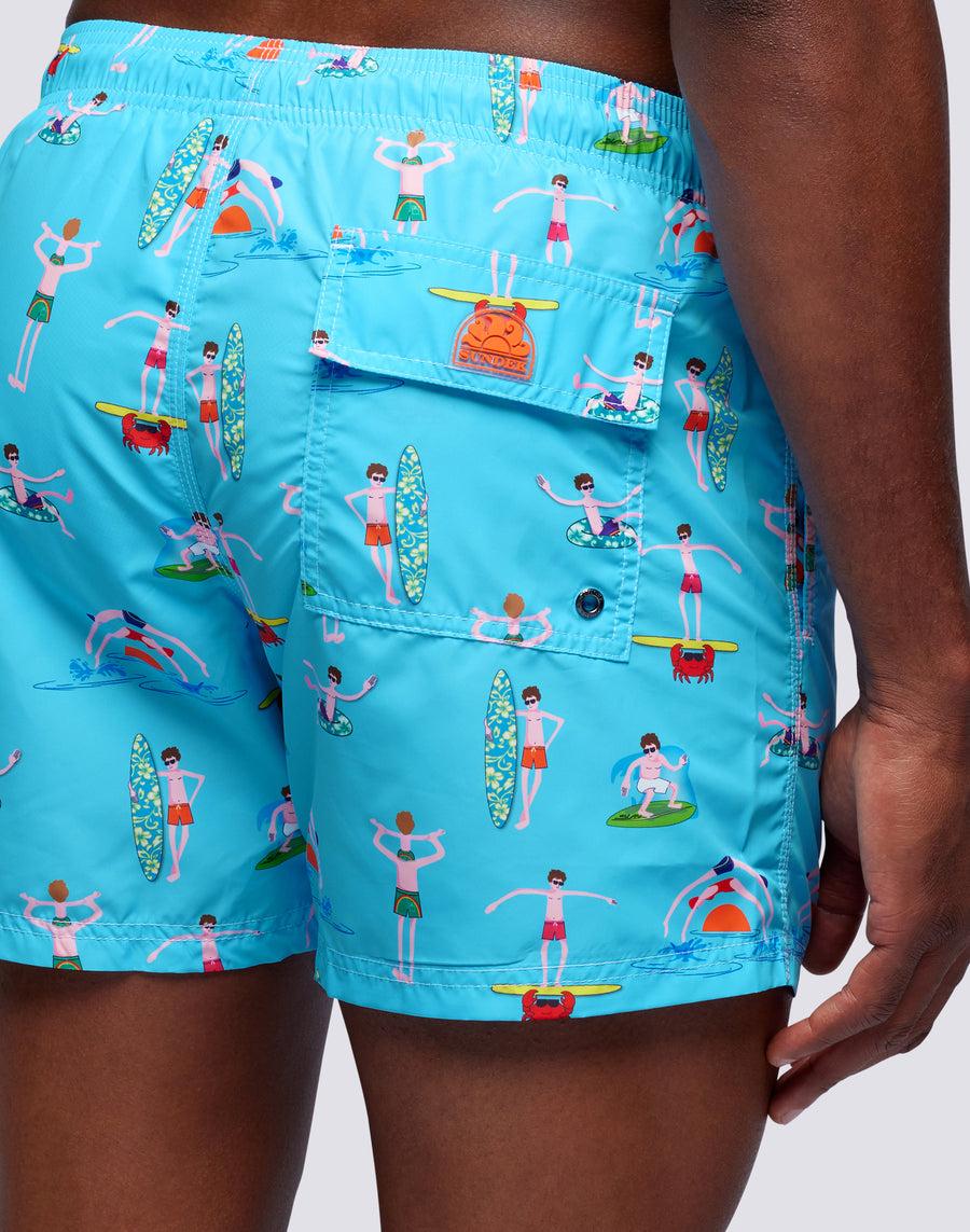 Sundek costume da bagno corto a vita elasticata microstampa beach boy m633bdrt4bg-006bg Qualità