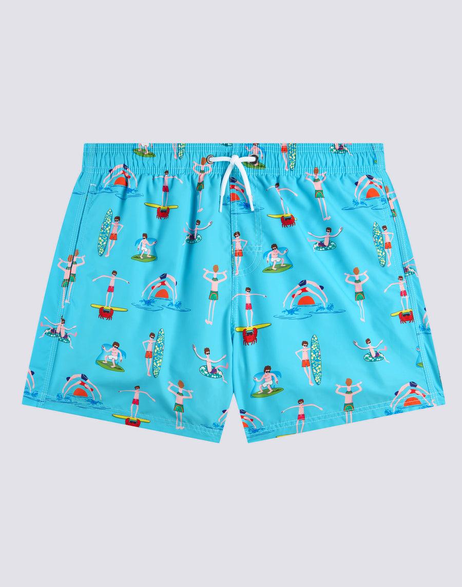 Sundek costume da bagno corto a vita elasticata microstampa beach boy m633bdrt4bg-006bg Qualità