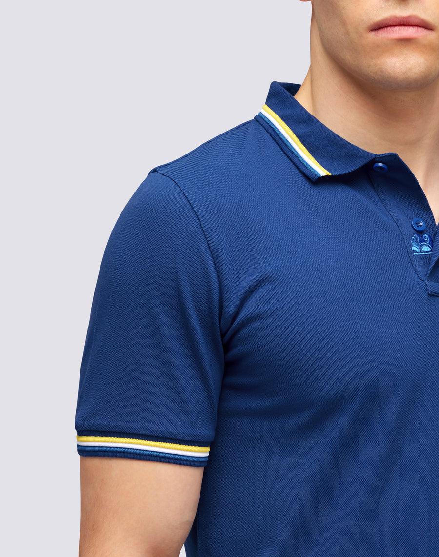 Sundek POLO BRICE IN COTONE PIQUET CON DETTAGLI TRICOLOR m779plj6500-a1701 Affare Del Giorno