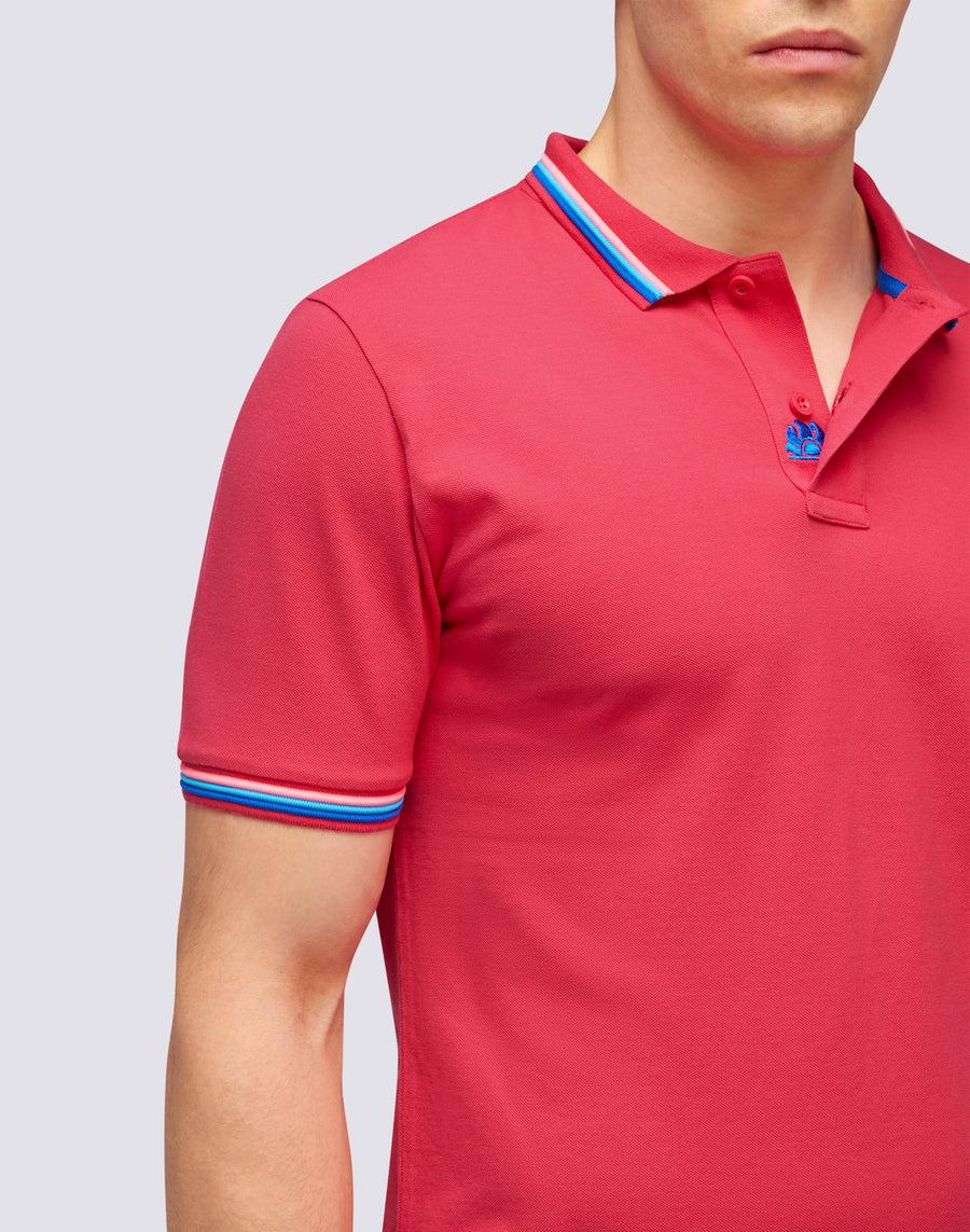 Sundek POLO BRICE IN COTONE PIQUET CON DETTAGLI TRICOLOR m779plj6500-69203 Sottocosto