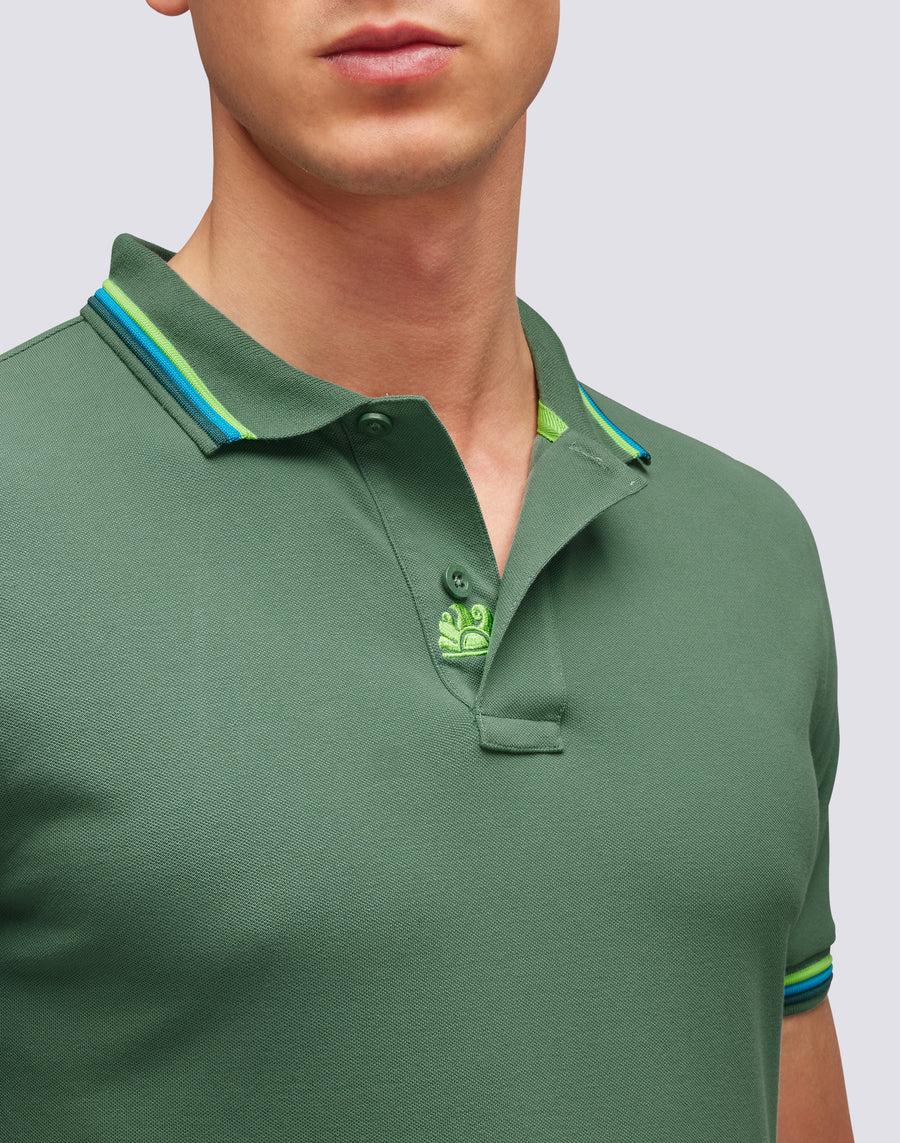 Sundek POLO BRICE IN COTONE PIQUET CON DETTAGLI TRICOLOR m779plj6500-a1601 Offerta