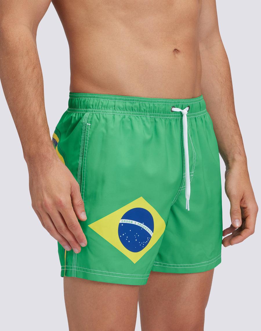 Sundek COSTUME DA BAGNO CORTO VITA ELASTICATAPOLIESTERE RICICLATO REPREVE® BANDIERA BRASILE M504BDRT3FG280FG Grande vendita