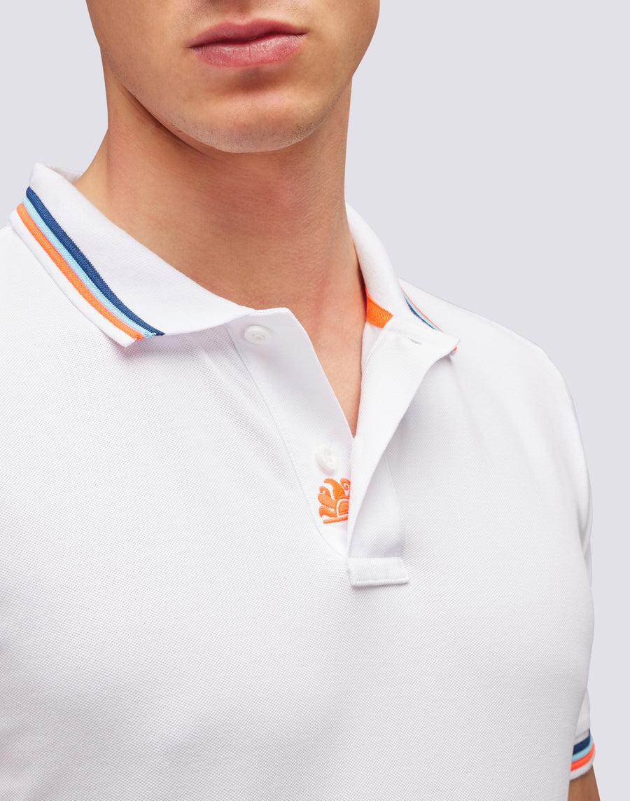 Sundek polo brice in cotone piquet con dettagli tricolor M779PLJ6500-00634 Sconto
