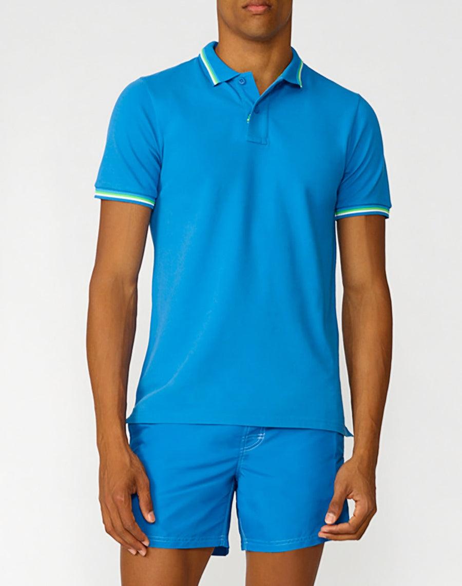 Sundek polo brice in cotone piquet con dettagli tricolor M779PLJ6500-08908 In Vendita