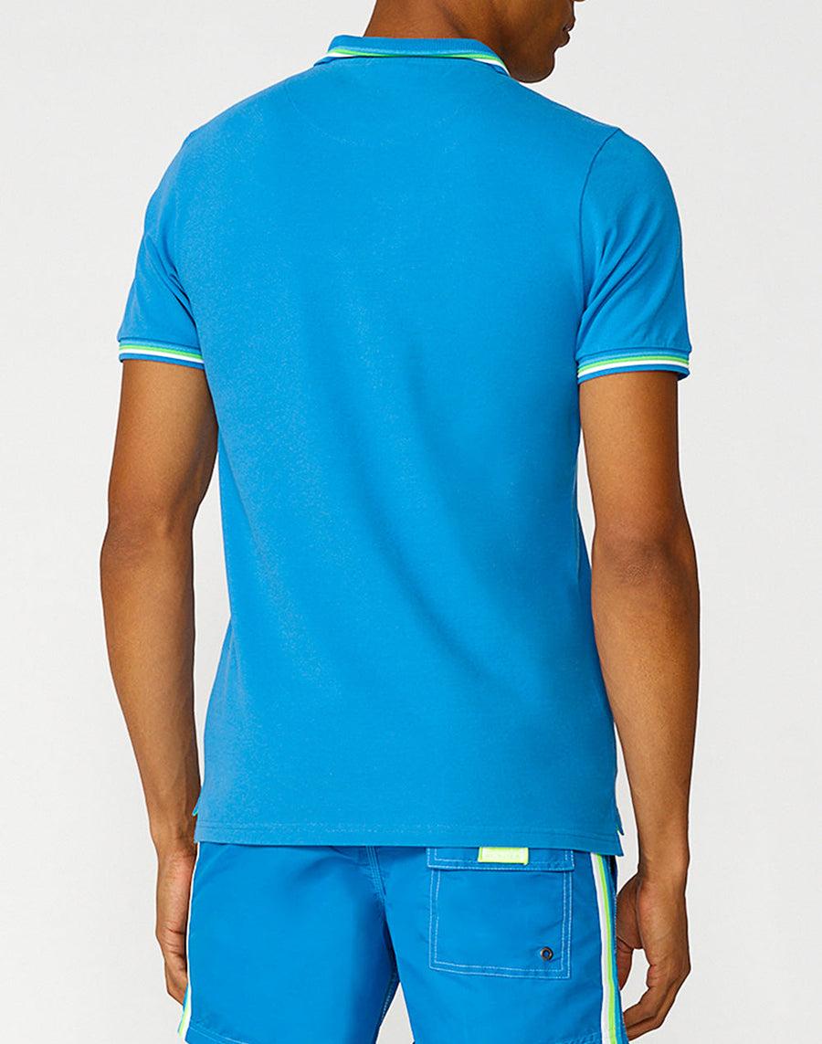 Sundek polo brice in cotone piquet con dettagli tricolor M779PLJ6500-08908 In Vendita