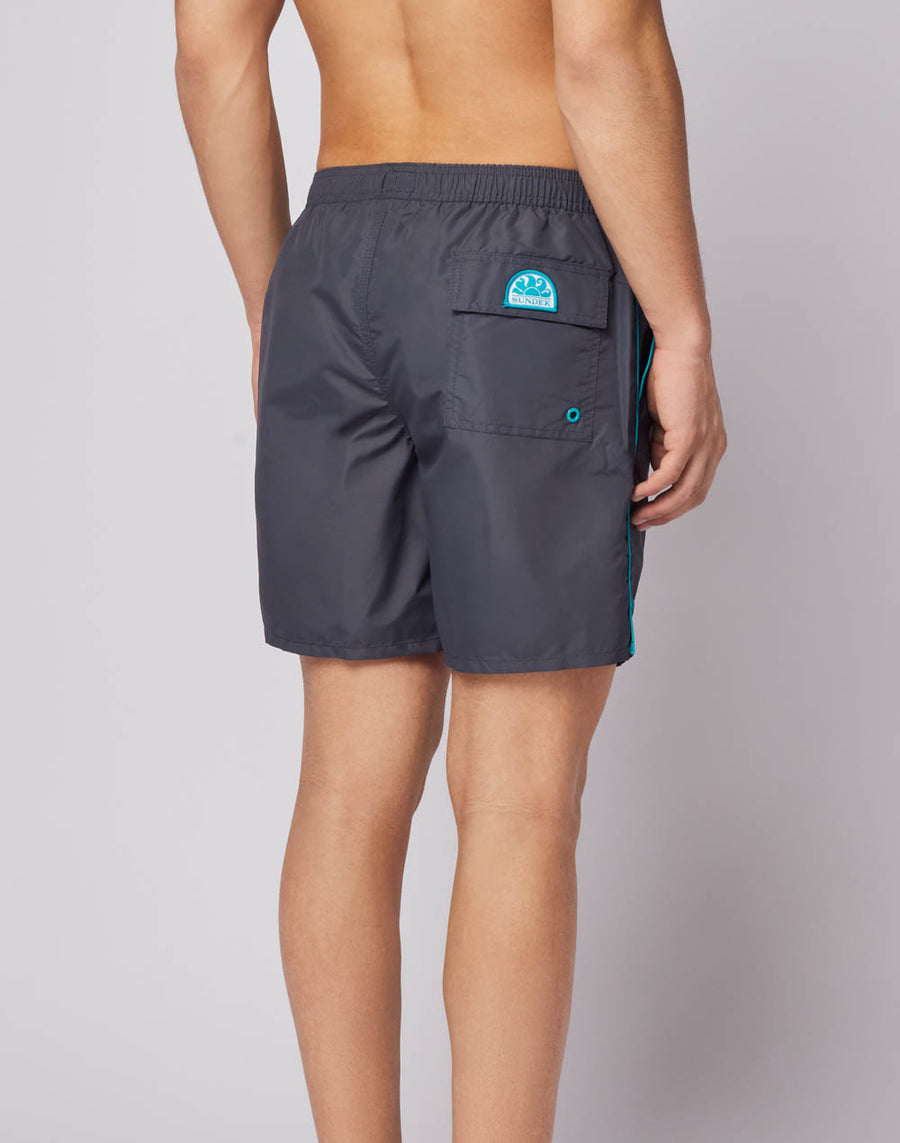 Sundek COSTUME DA BAGNO LUNGHEZZA MEDIA VITA ELASTICATA ICONIC TAFFETA CON PI Trasporto libero internazionale