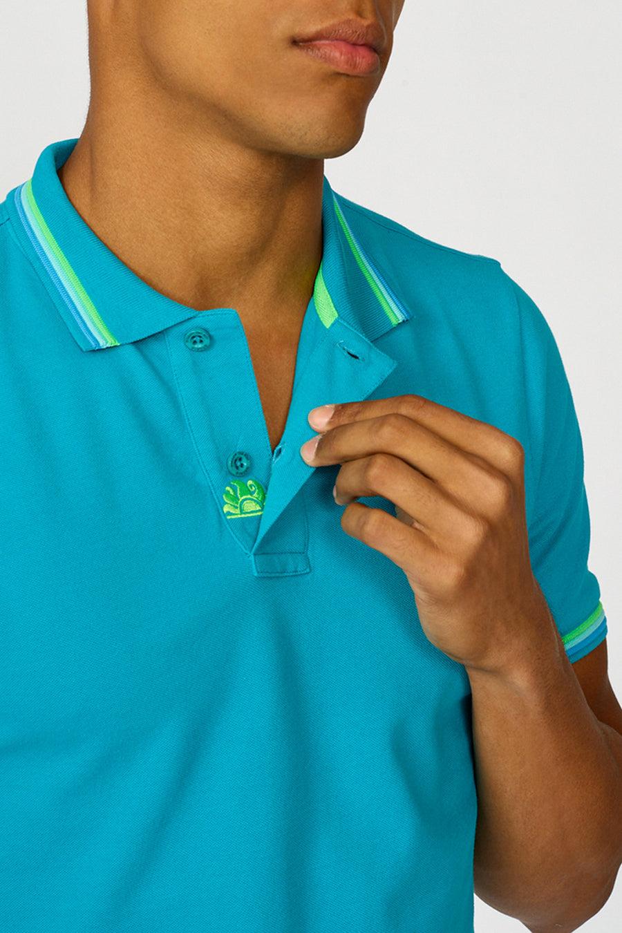 Sundek polo brice in cotone piquet con dettagli tricolor M779PLJ6500-95001 Qualità Garantita