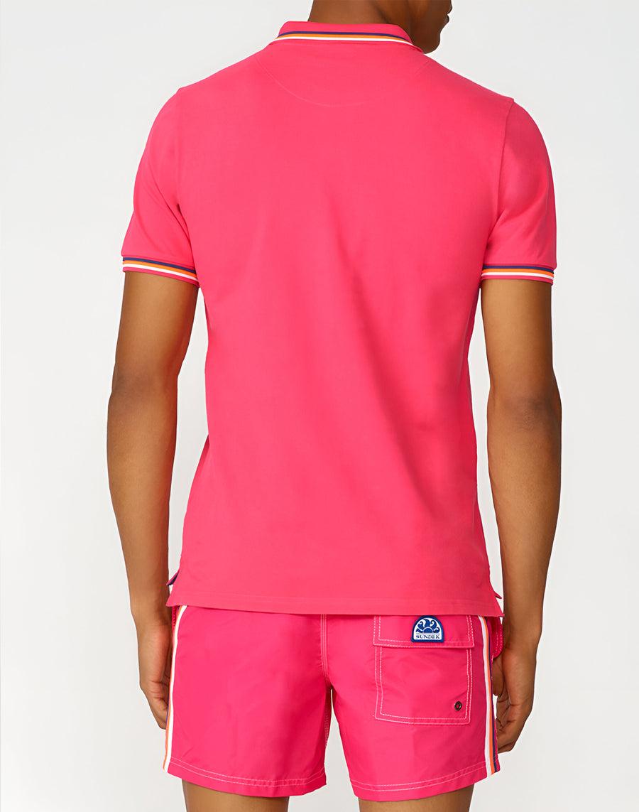 Sundek polo brice in cotone piquet con dettagli tricolor M779PLJ6500-69202 Fino Al -60%