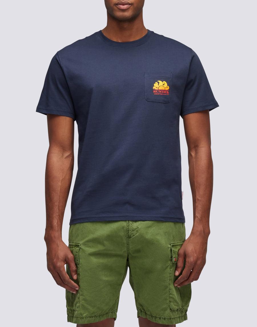 Sundek t-shirt new herbert girocollo con maxi-logo M028TEJ7800-00700 Negozio online di fabbrica