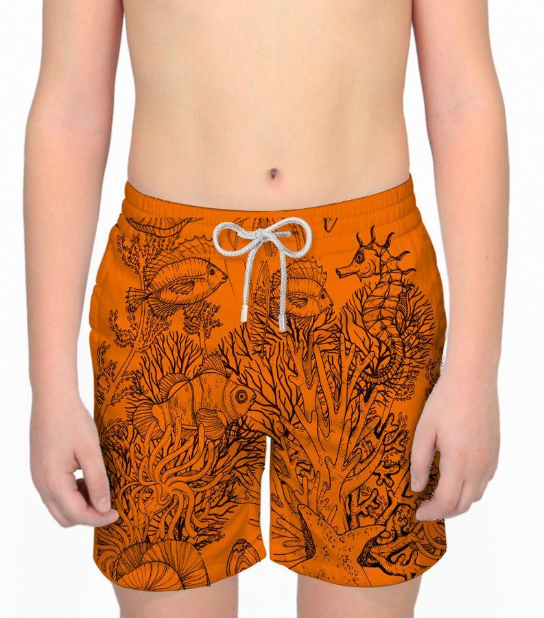 Zeybra COSTUME BAMBINO FLUO PRINT ORANGE FLUO In Linea