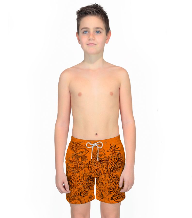 Zeybra COSTUME BAMBINO FLUO PRINT ORANGE FLUO In Linea