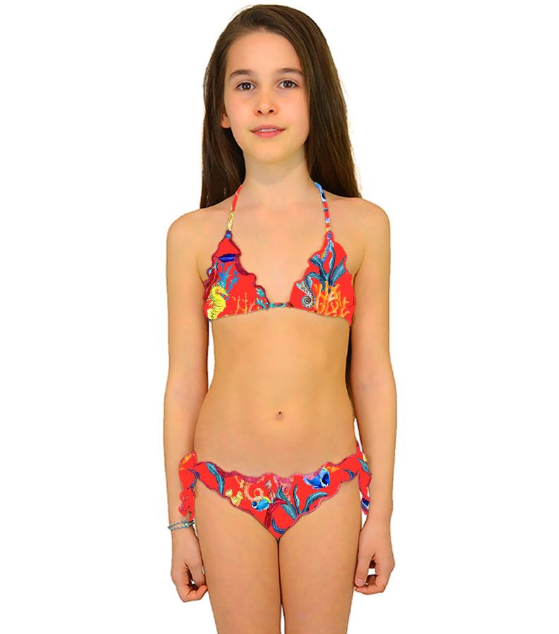 Zeybra TRIANGOLO BAMBINA REVERSIBILE CORALLI ORANGE Offerta