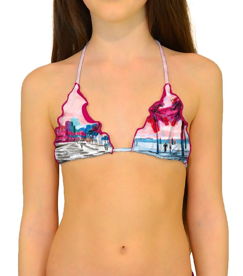 Zeybra TRIANGOLO BAMBINA ARRICCIATO BRASILE ROSA Esporta salva
