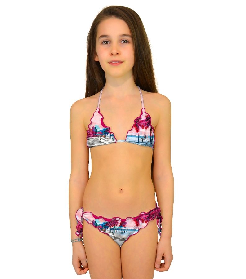 Zeybra TRIANGOLO BAMBINA ARRICCIATO BRASILE ROSA Esporta salva