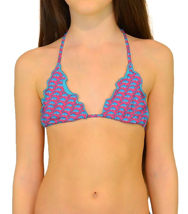 Zeybra TRIANGOLO BAMBINA ARRICCIATO DELFINI PINK Shopping Online