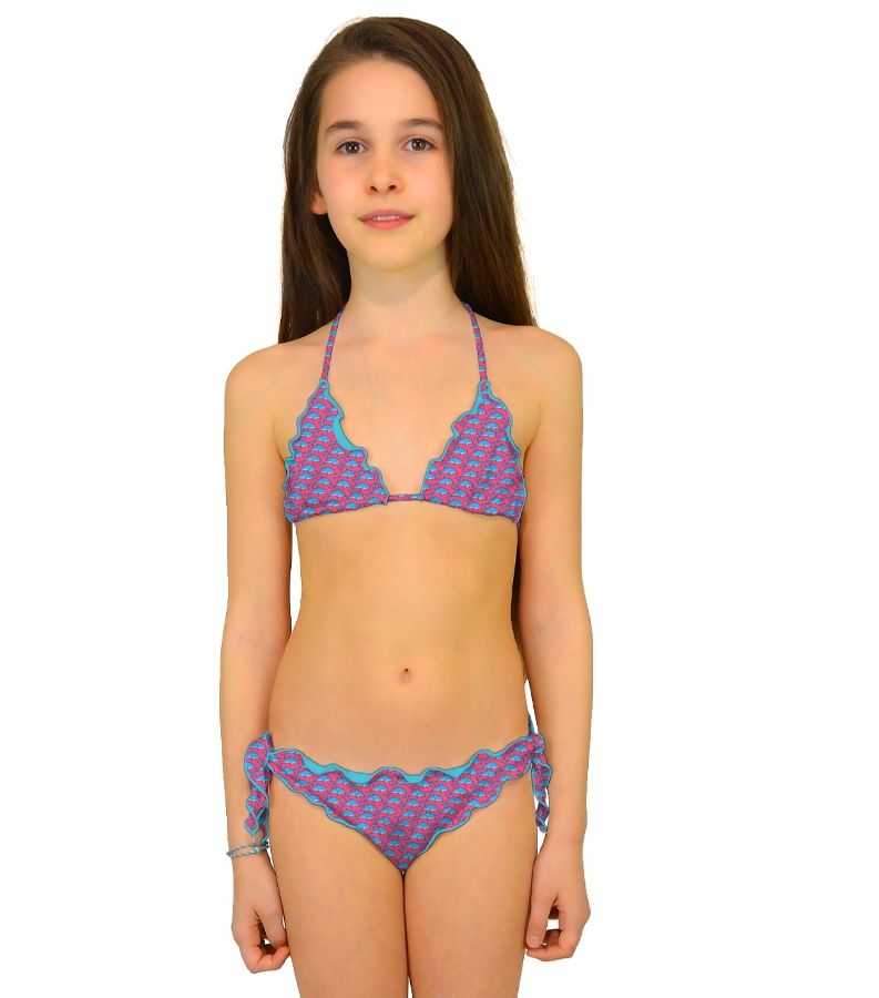 Zeybra TRIANGOLO BAMBINA ARRICCIATO DELFINI PINK Shopping Online