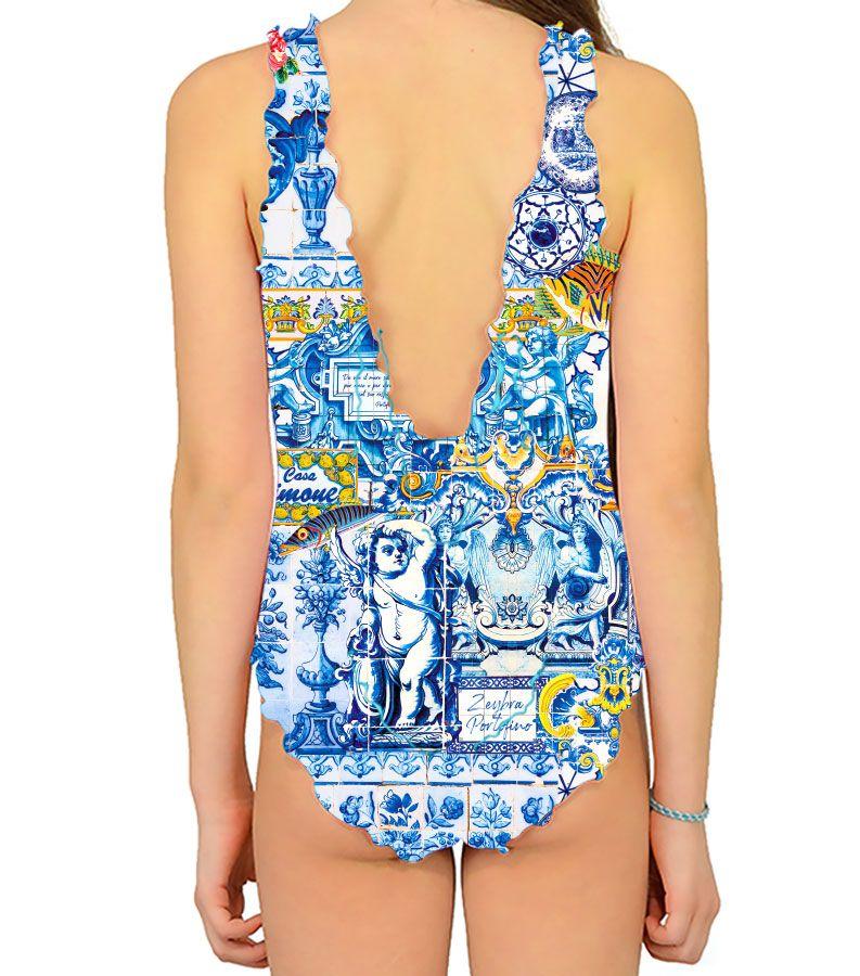 Zeybra COSTUME INTERO BAMBINA CERAMICA BIANCO In Linea
