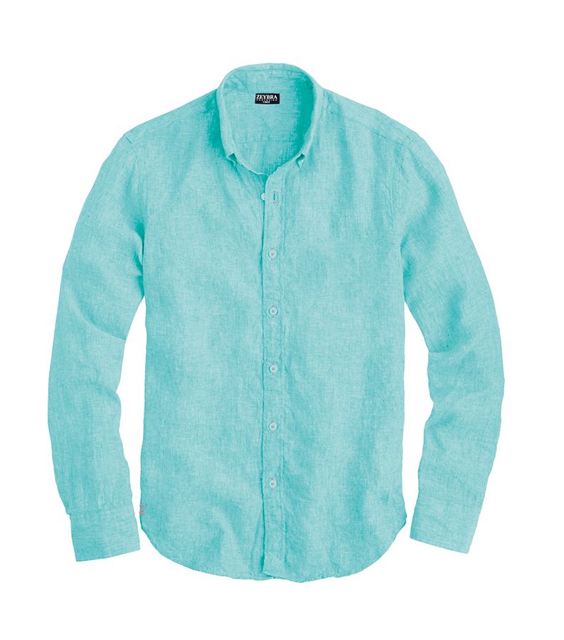 Zeybra CAMICIA UOMO LINO MINT Spedizione Gratuita