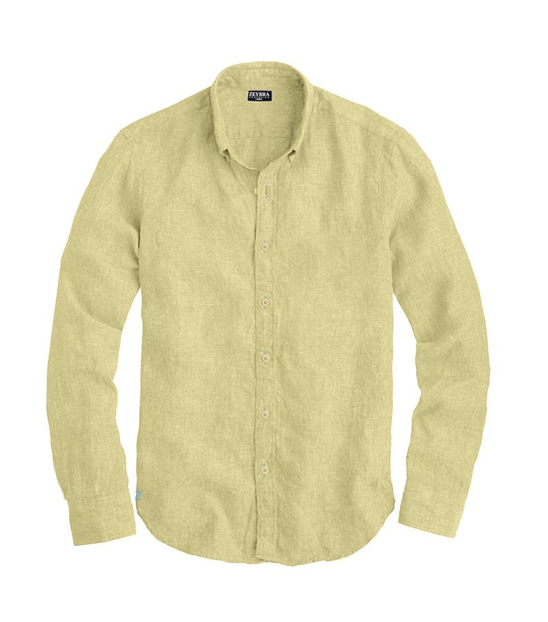 Zeybra CAMICIA UOMO LINO YELLOW Soddisfazione Garantita