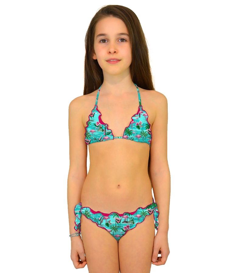 Zeybra TRIANGOLO BAMBINA ARRICCIATO FENICOTTERI ACQUA Flash Sale
