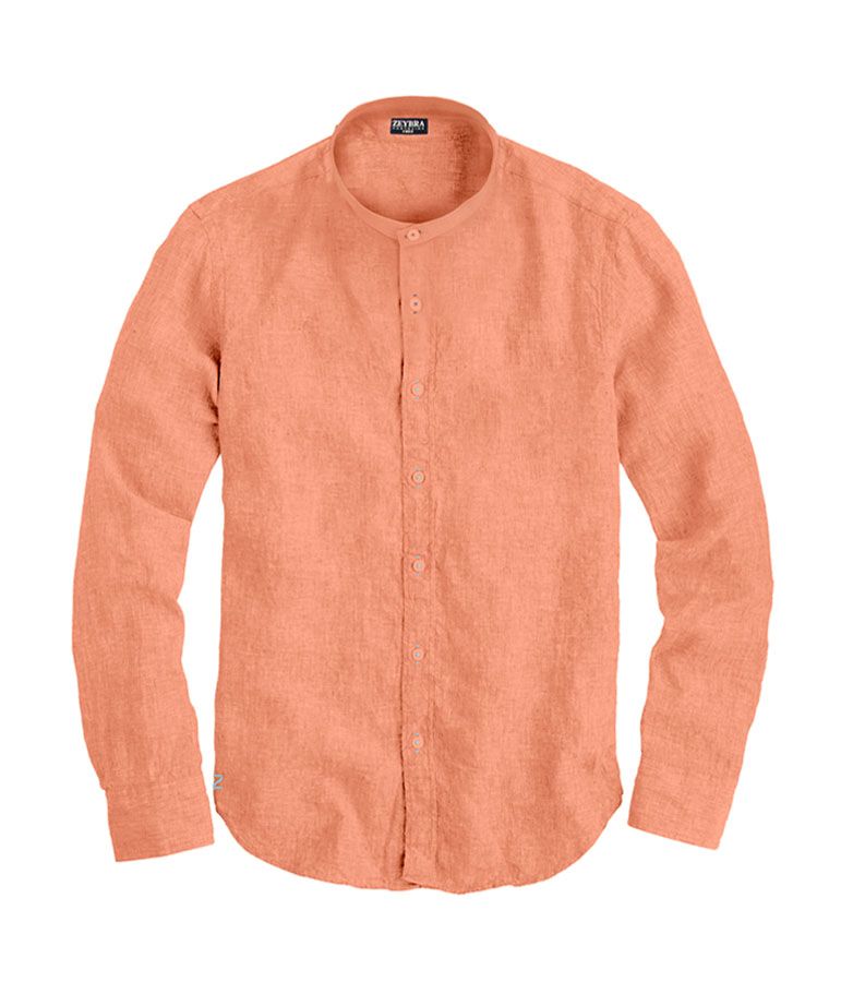 Zeybra CAMICIA COREANA UOMO ORANGE I Più Venduti