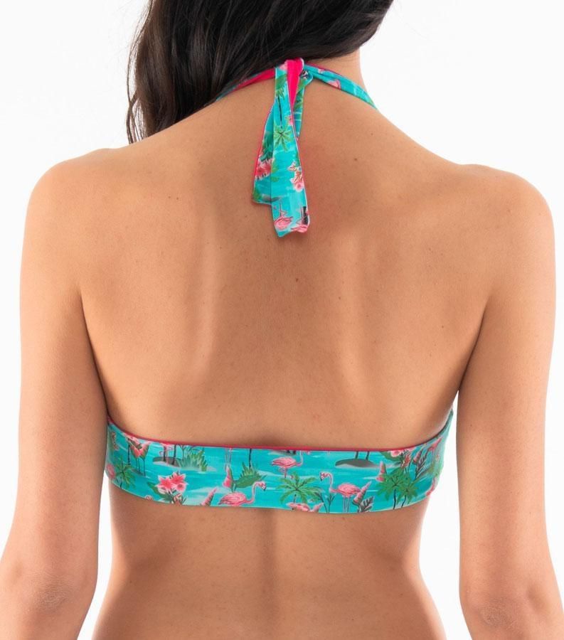 Zeybra TRIANGOLO DONNA VELA REVERSIBILE FENICOTTERI ACQUA Sconto di tempo limitato