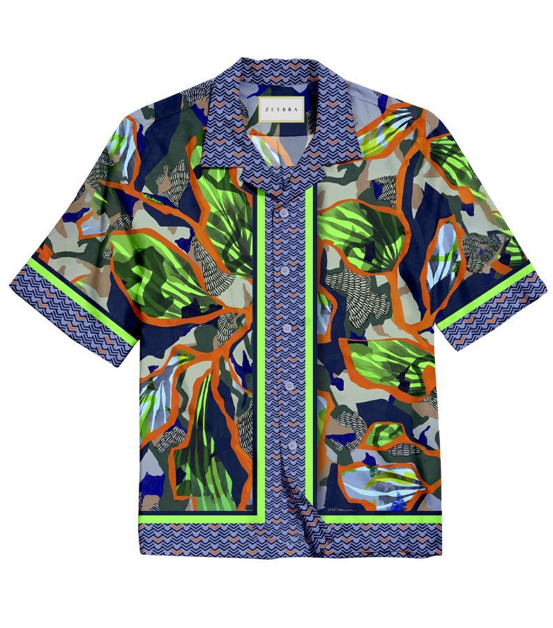 ZeybraZEYBRA PORTOFINO - CAMICIA JUNGLE IN SETA Pezzi Unici