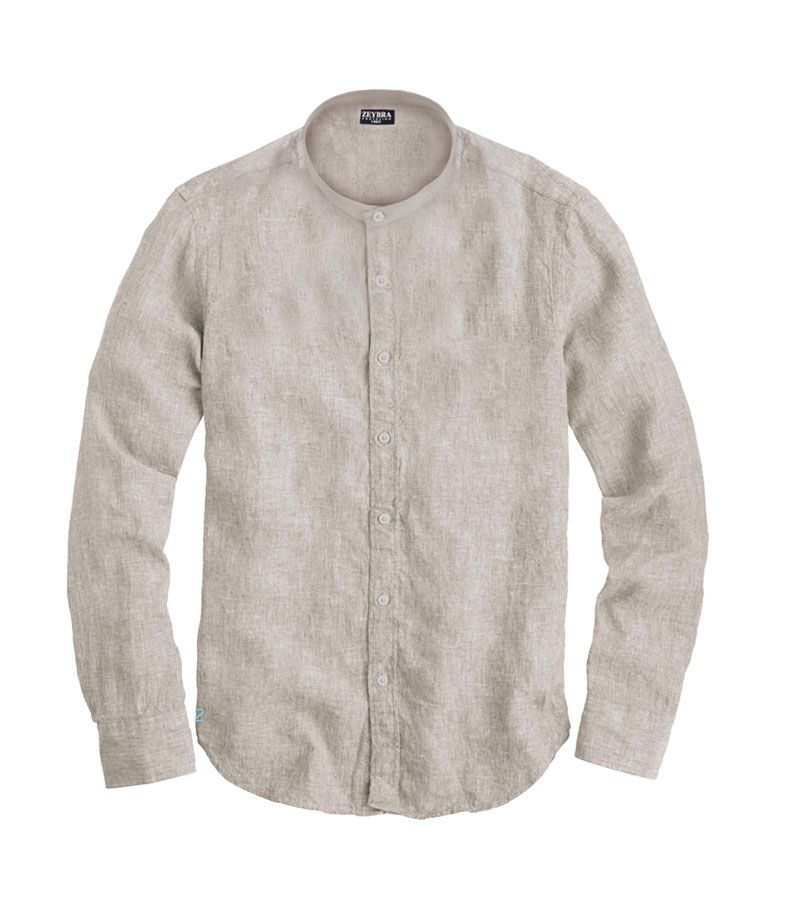 Zeybra CAMICIA COREANA UOMO SABBIA Saldi Di Fabbrica