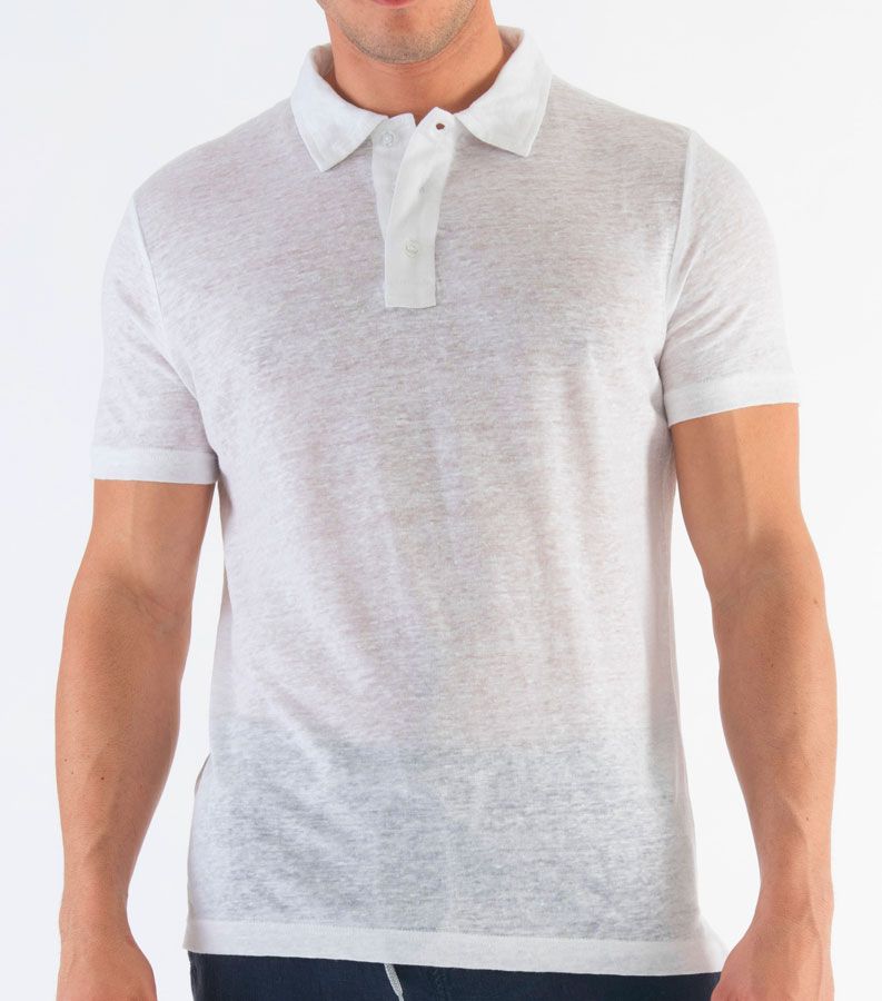 Zeybra POLO UOMO LINO BIANCO Negozio online di fabbrica