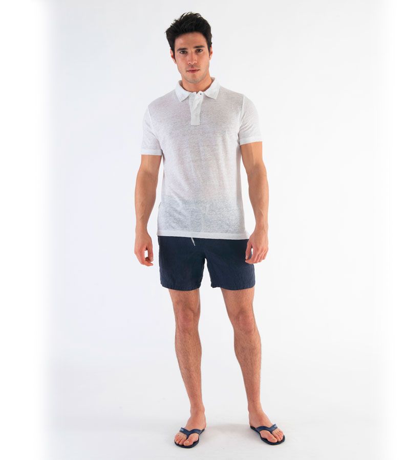 Zeybra POLO UOMO LINO BIANCO Negozio online di fabbrica