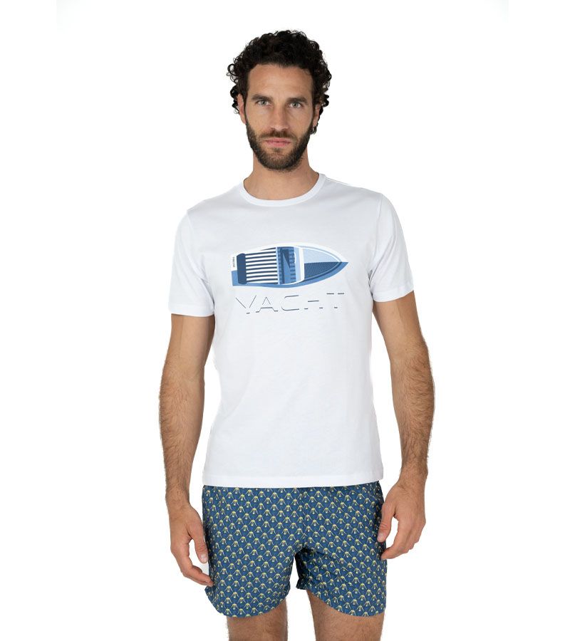 Zeybra T-SHIRT UOMO 100% COTONE SUPIMA BIANCO Ritorno libero