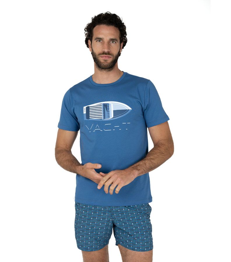 Zeybra T-SHIRT UOMO 100% COTONE SUPIMA INDIGO Rilascio limitato