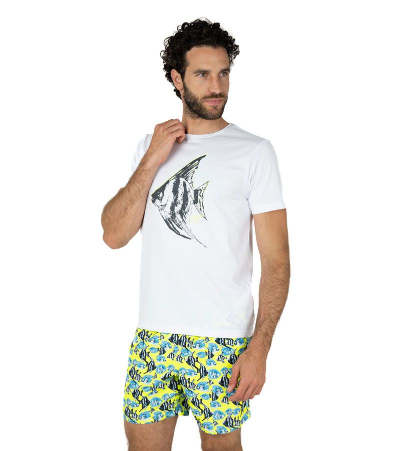 Zeybra T-SHIRT UOMO 100% COTONE SUPIMA BIANCO Ultimi tre giorni