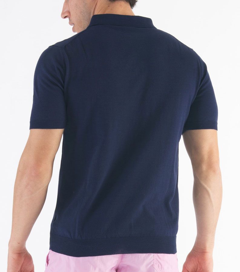 Zeybra POLO UOMO COTONE CREPE BLU Black Friday Prezzi
