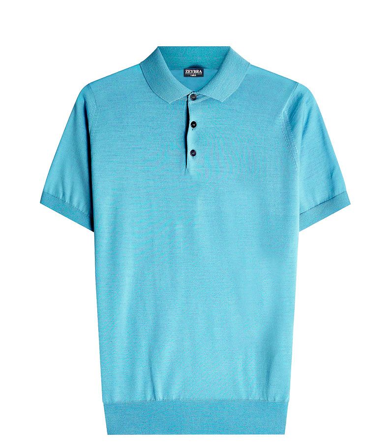 Zeybra POLO UOMO COTONE CREPE CIELO In vendita