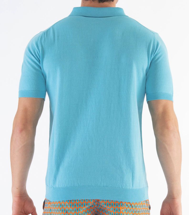 Zeybra POLO UOMO COTONE CREPE CIELO In vendita