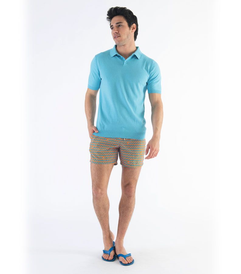 Zeybra POLO UOMO COTONE CREPE CIELO In vendita