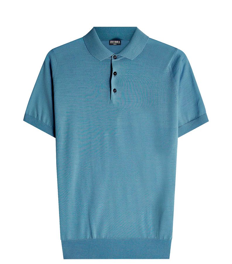 Zeybra POLO UOMO COTONE CREPE DENIM Duty-free
